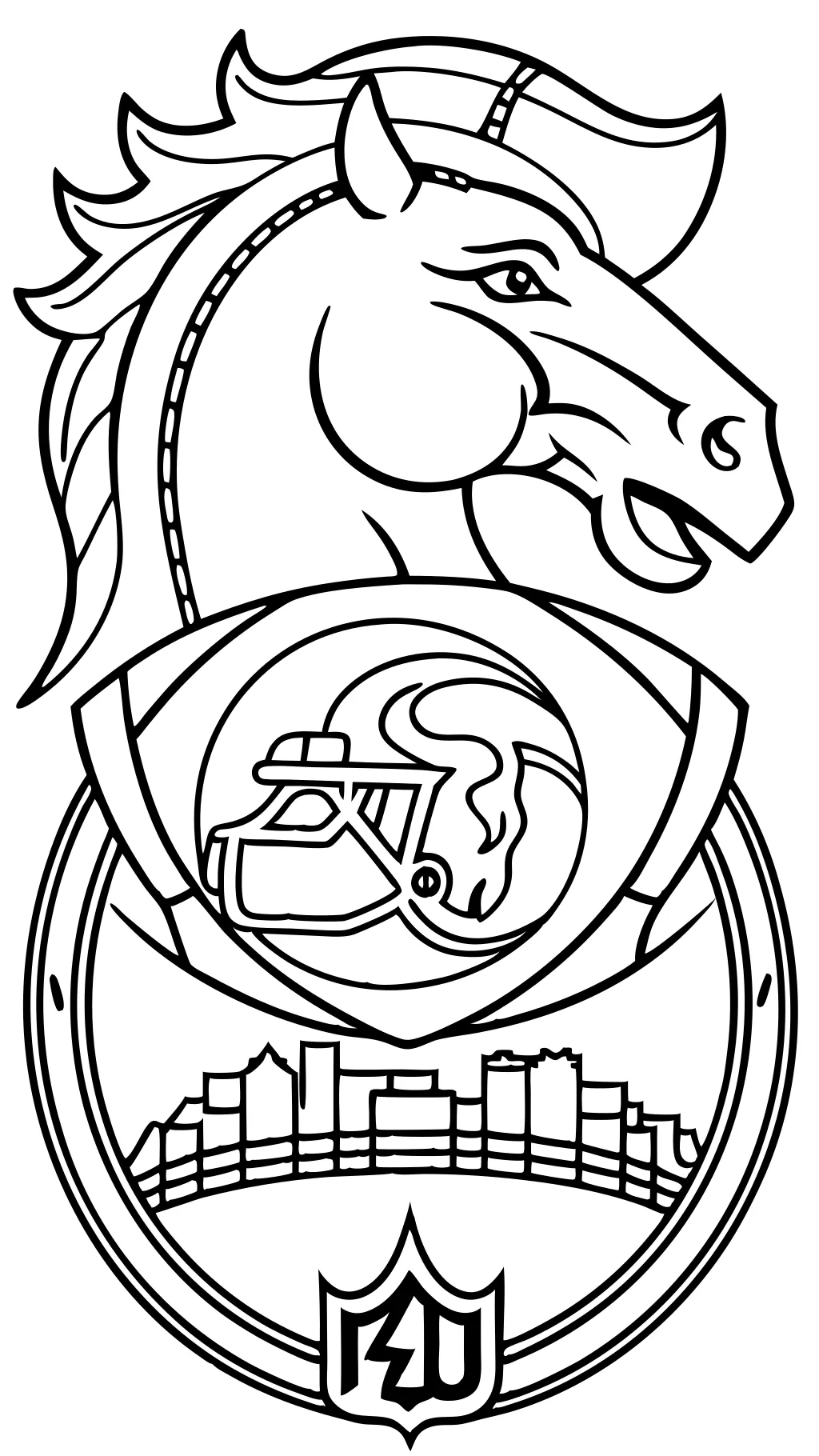 coloring pages denver broncos